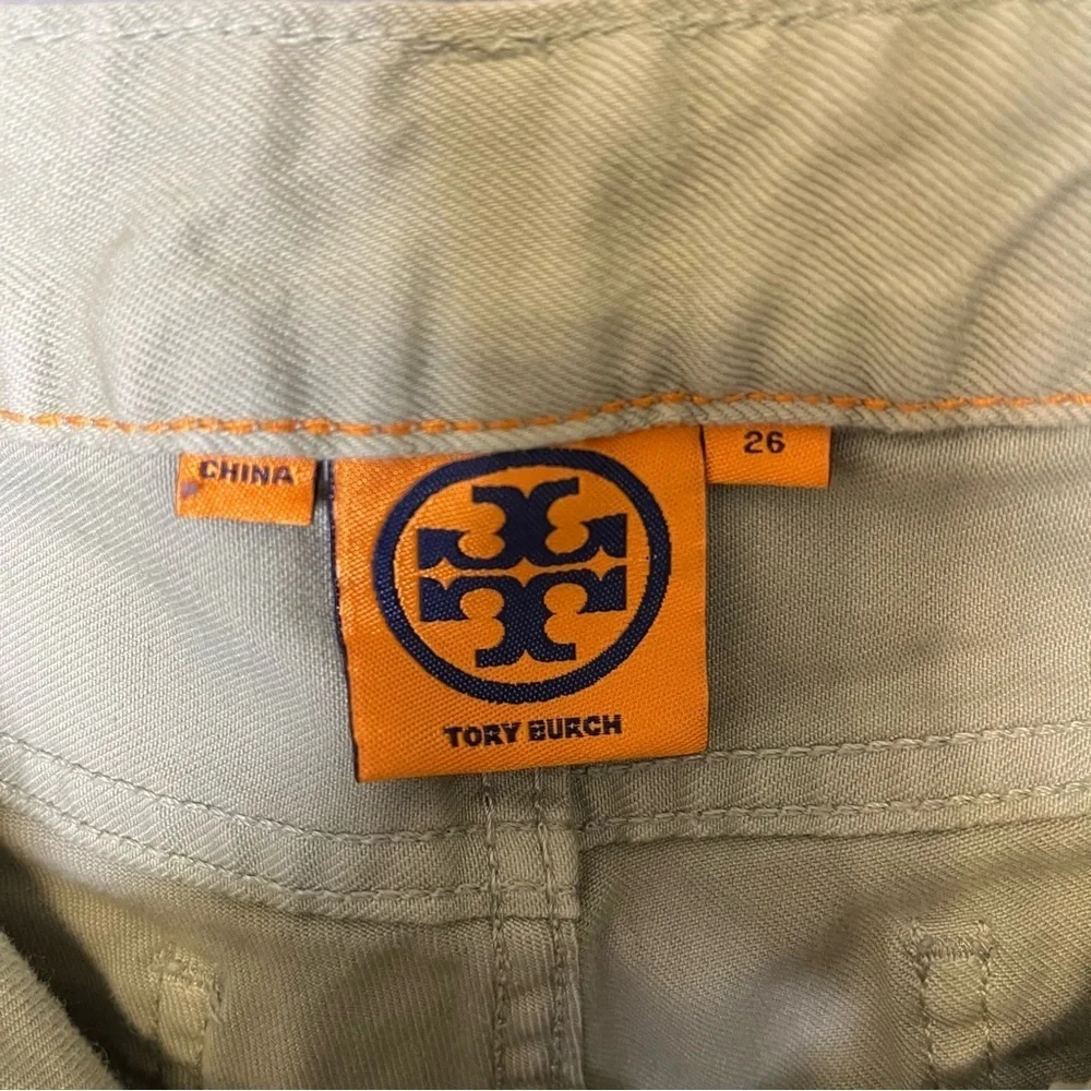 Tory Burch Alexa Cropped Skinny Jeans in Green Size 26